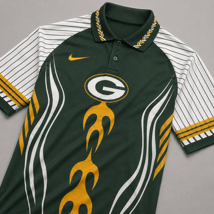 GBP Premium NFL Flame Stripe Athletic Polo Shirt