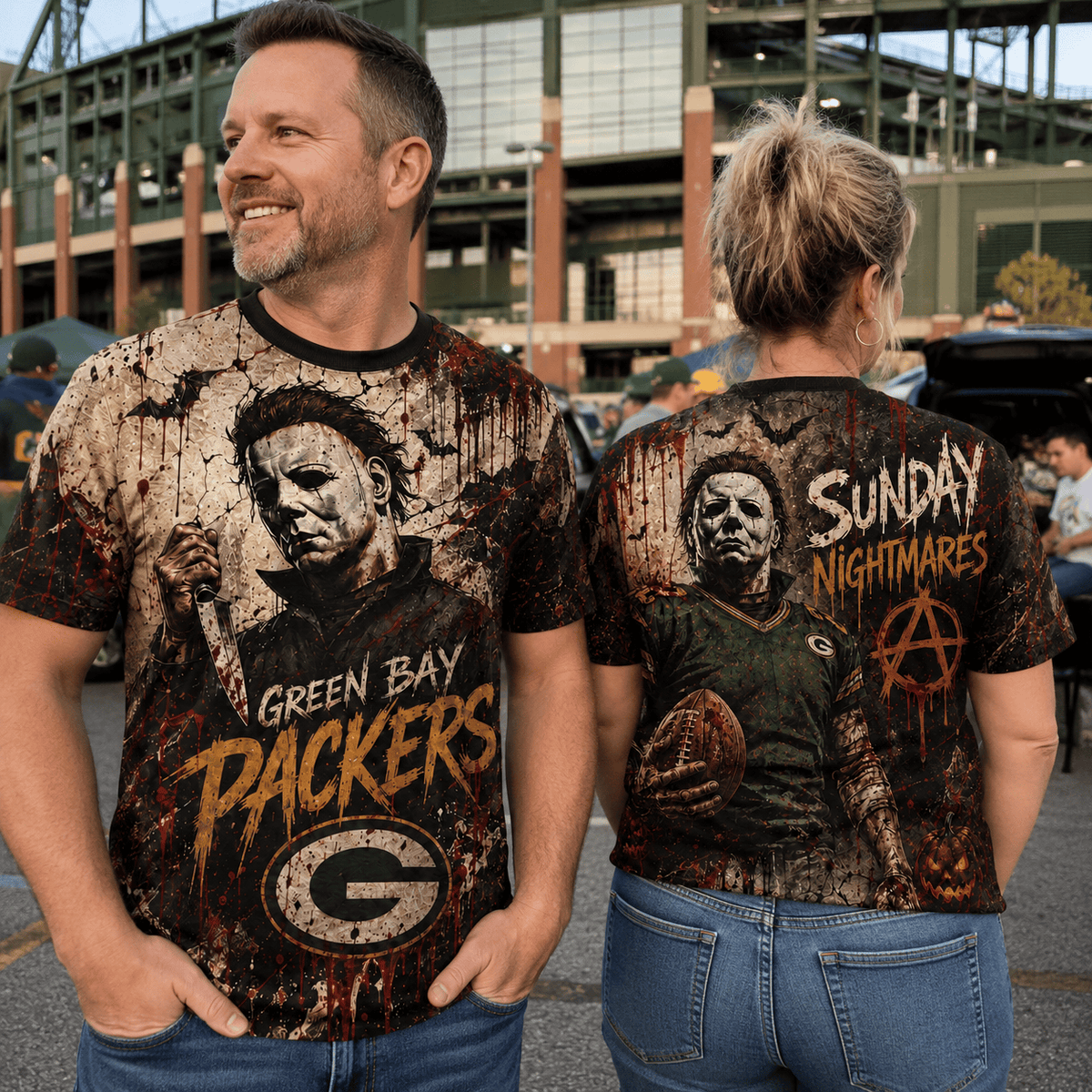 GBP Premium NFL Michael Myers Sunday Nightmares 3D T-Shirt For Horror Football Fans