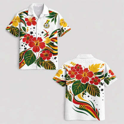 Ghana World Cup 2026 Floral Hawaiian Shirt PVT02 DATND LBN 90526