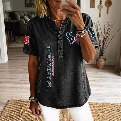 HOU x NFL Women’???s Denim Casual Tops DATND LBN 190526