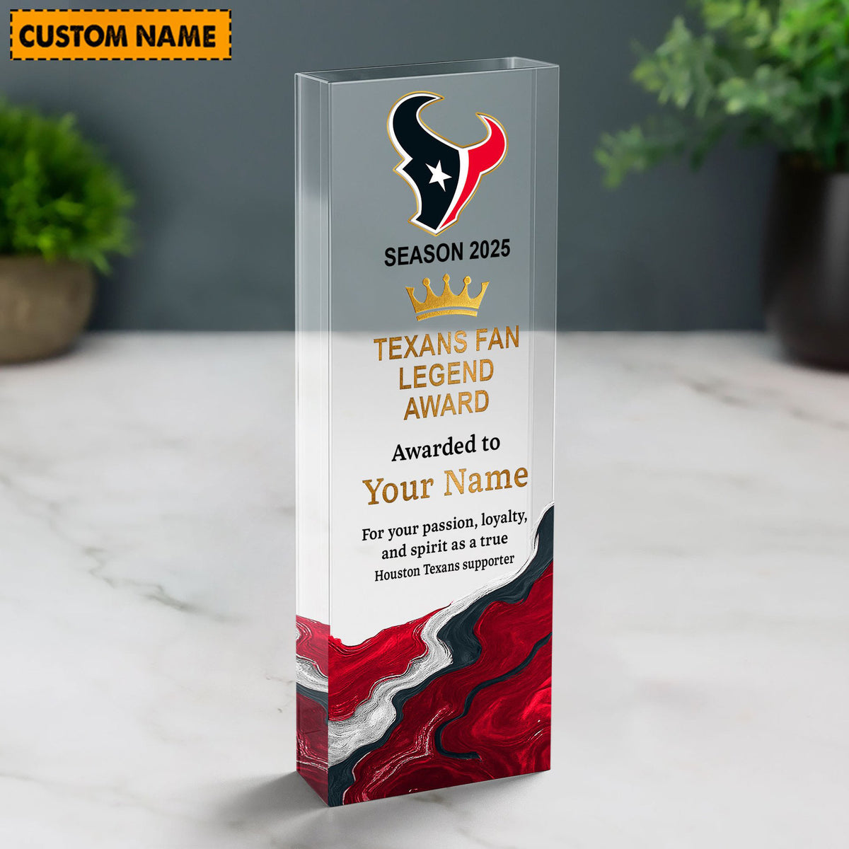 HT NFL Personalized Acrylic Award Plaque Funny Christmas Gift For Family