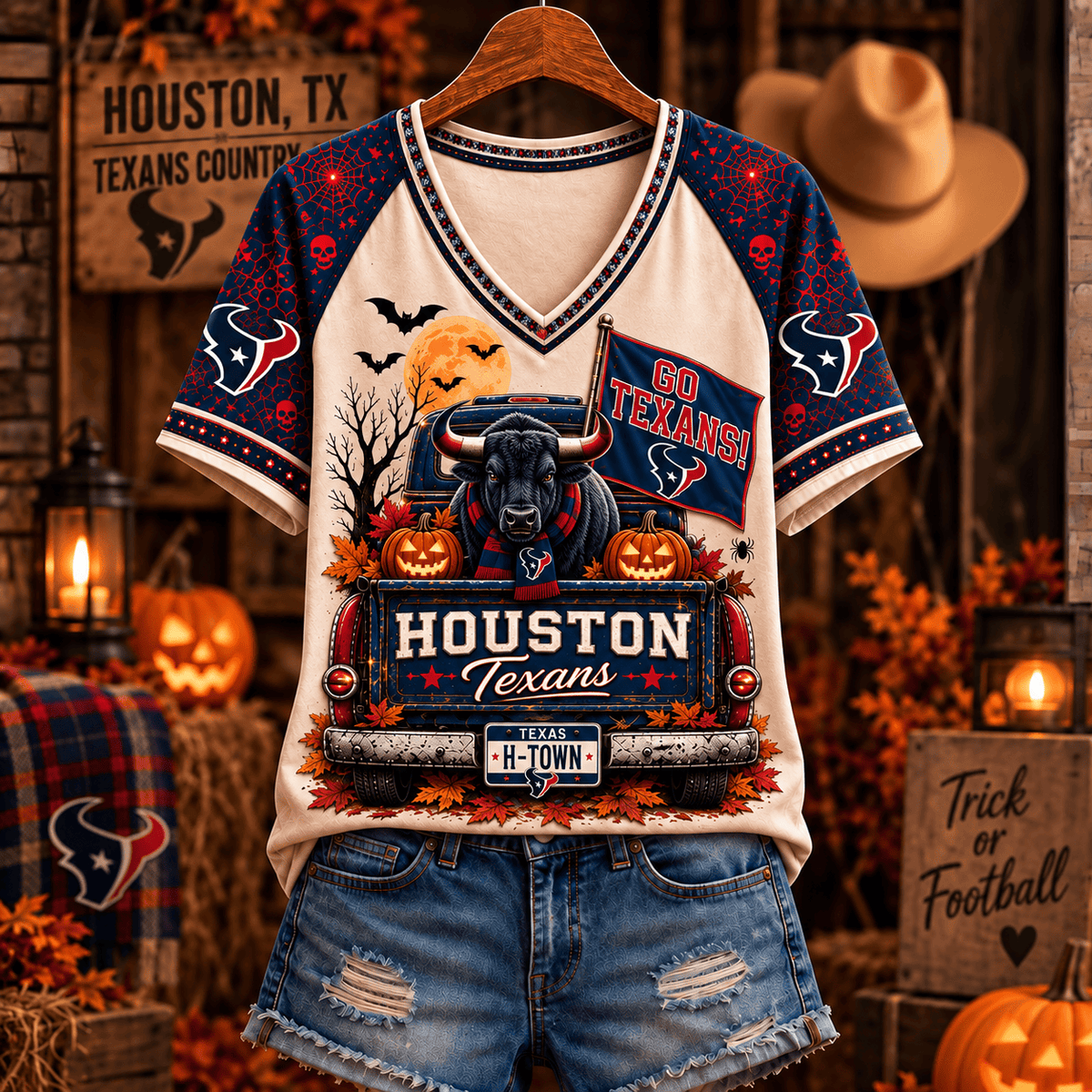 HT Premium Halloween V-Neck T Shirt Gift For Fan