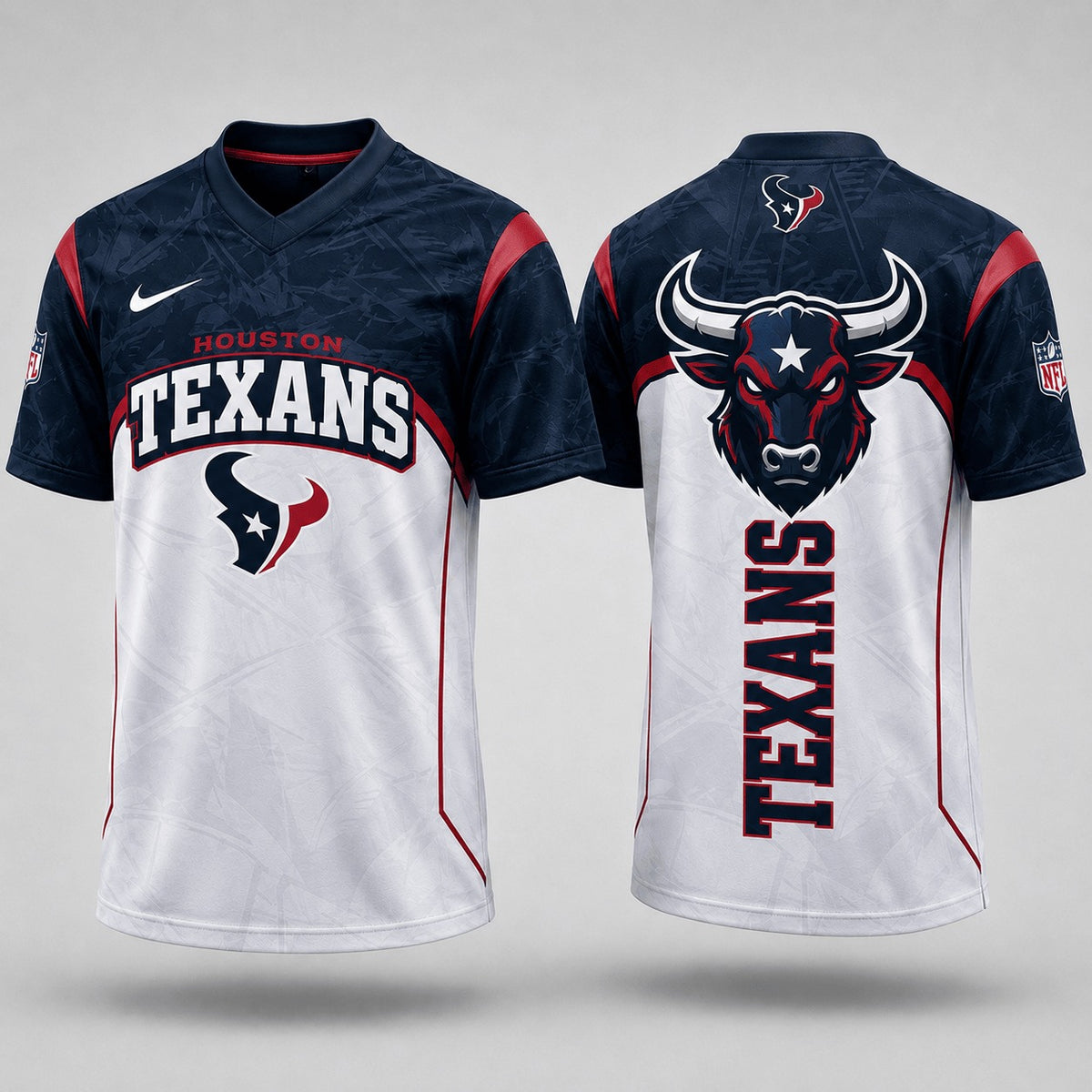 HT Premium NFL Power Graphic 3D V-neck Shirt