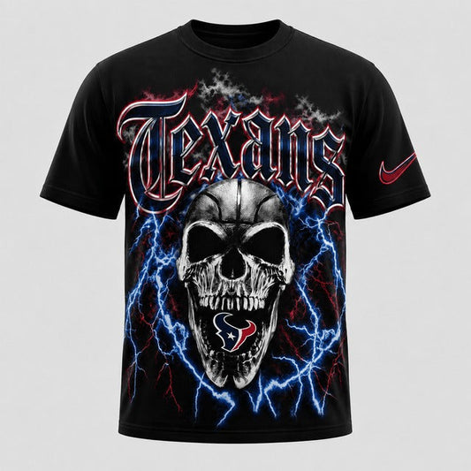 HT Premium NFL Premium Skull Lightning Graphic T-Shirt