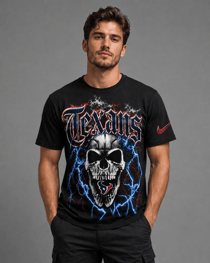 HT Premium NFL Premium Skull Lightning Graphic T-Shirt