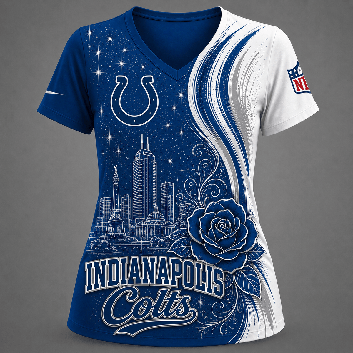 IC Premium NFL Floral Skyline V-neck