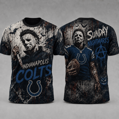 IC Premium NFL Michael Myers Sunday Nightmares 3D T-Shirt For Horror Football Fans