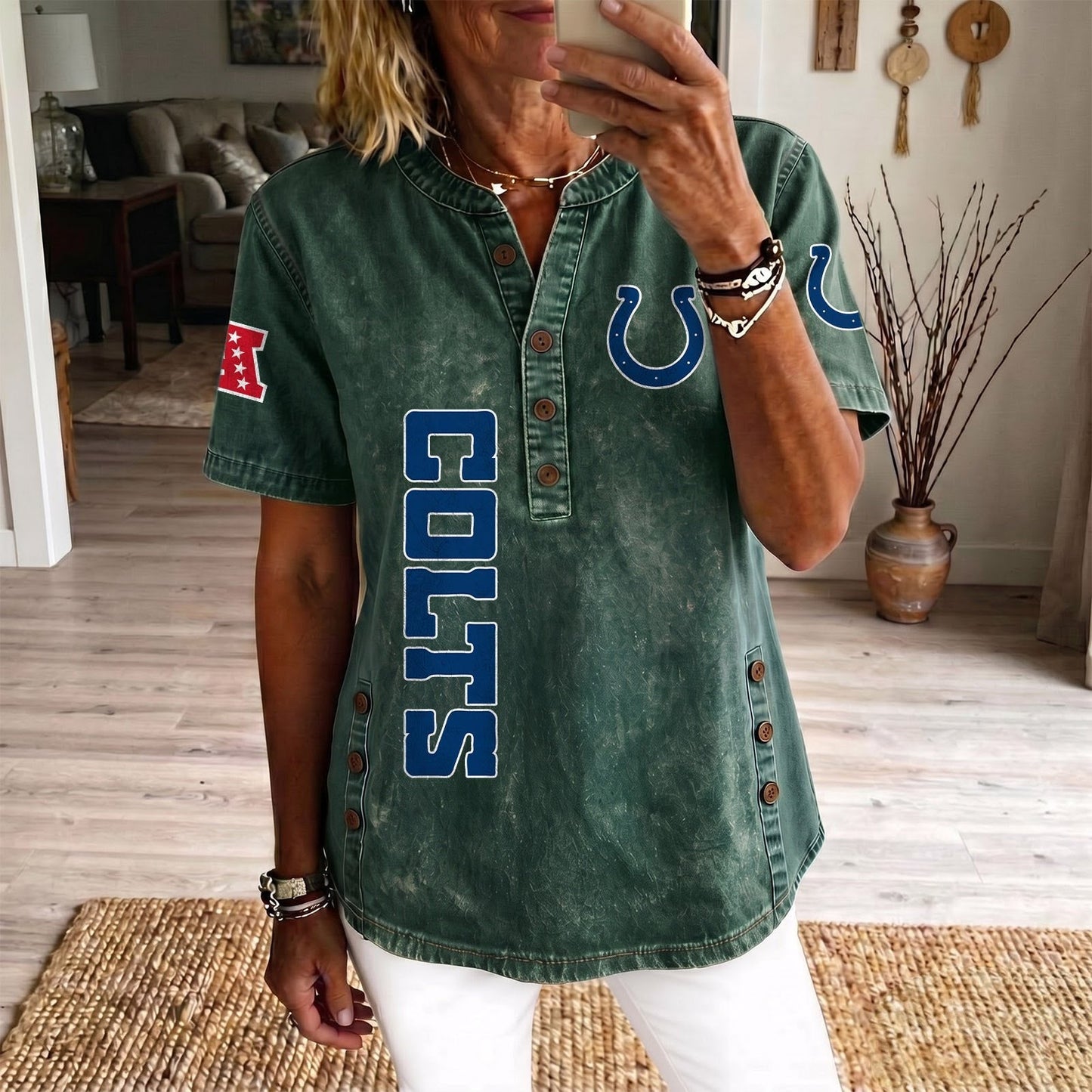 IND x NFL Women’???s Denim Casual Tops DATND LBN 190526