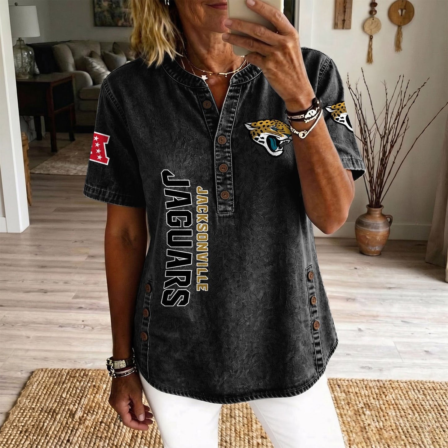 JAC x NFL Women’???s Denim Casual Tops DATND LBN 190526