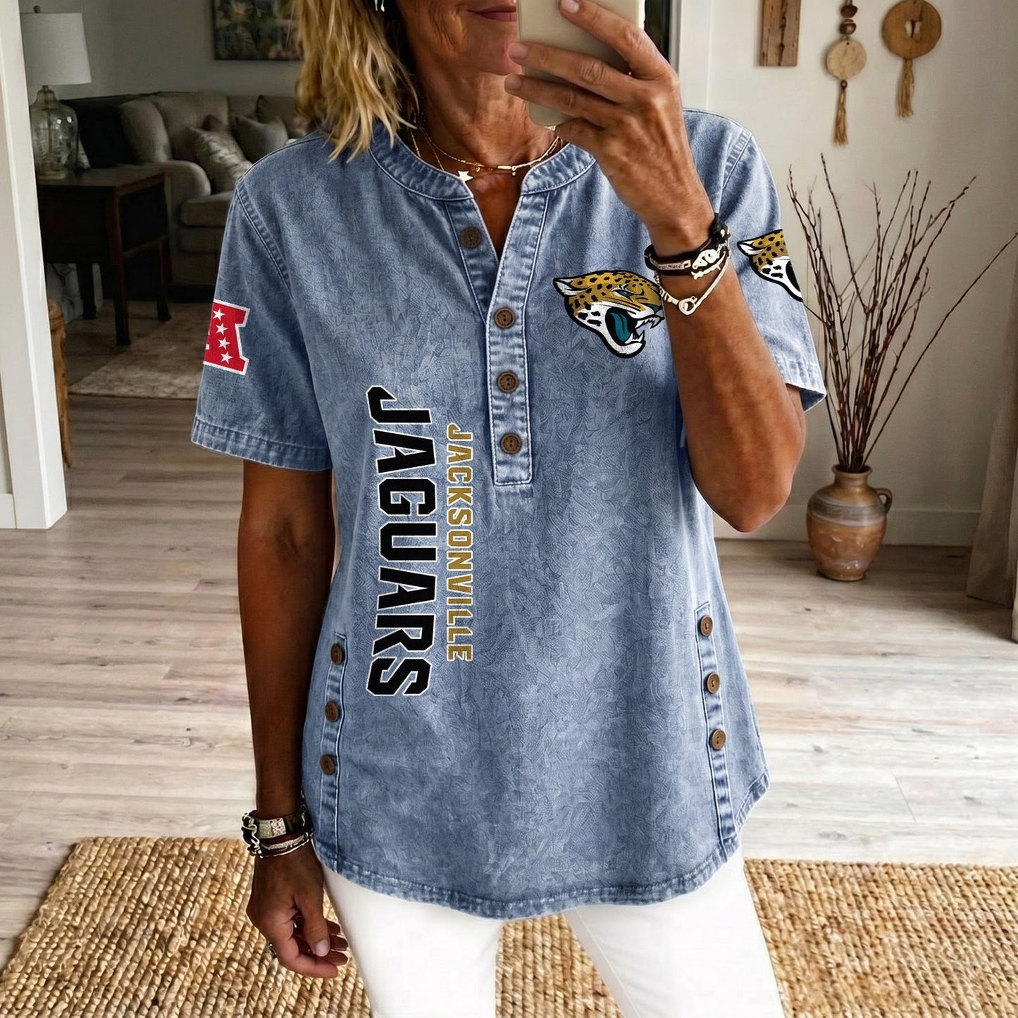 JAC x NFL Women’???s Denim Casual Tops DATND LBN 190526