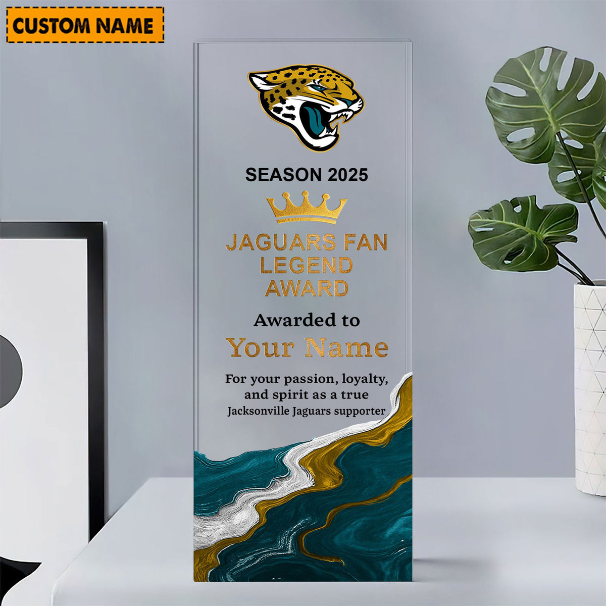 JJ NFL Personalized Acrylic Award Plaque Funny Christmas Gift For Family