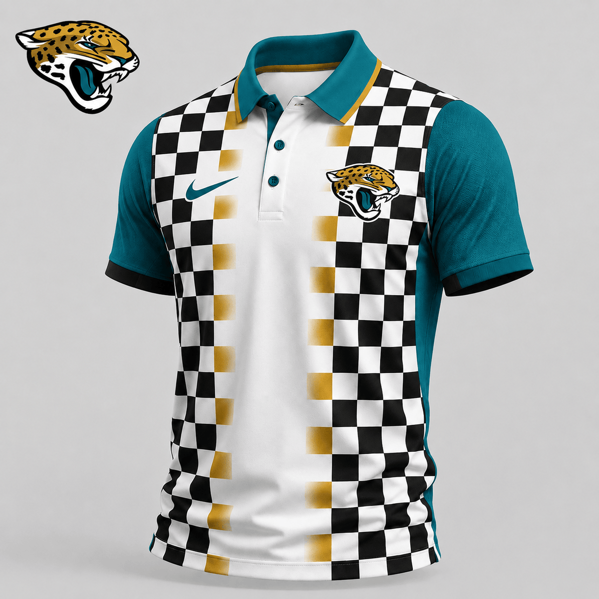 JJ Premium NFL Checkered Fade Polo Shirt