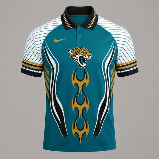 JJ Premium NFL Flame Stripe Athletic Polo Shirt