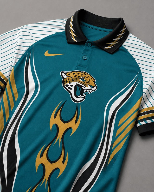 JJ Premium NFL Flame Stripe Athletic Polo Shirt