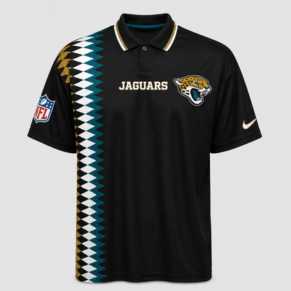 JJ Premium NFL Men’s Sporty Zigzag Stripe Polo Shirt