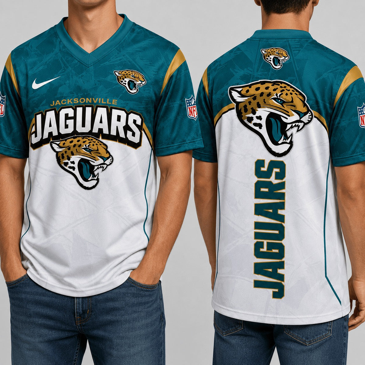 JJ Premium NFL Power Graphic 3D V-neck Shirt