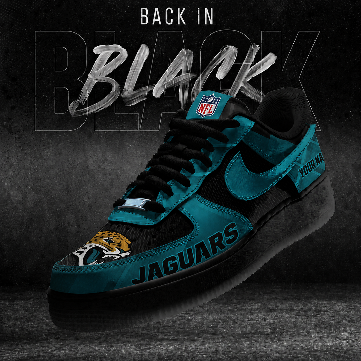 JJ x NFL Back In Black V2 AF1 Sneakers  270626