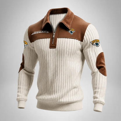 JJ x NFL Men‘s Suede Zip-up Polo Shirt