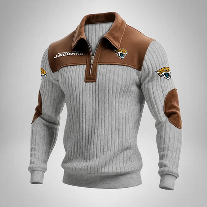 JJ x NFL Men‘s Suede Zip-up Polo Shirt