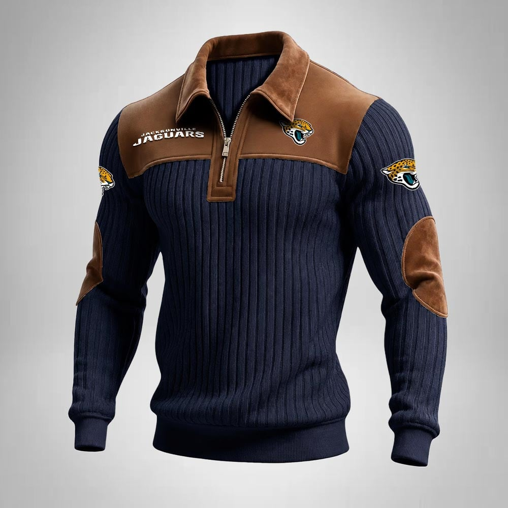 JJ x NFL Men‘s Suede Zip-up Polo Shirt