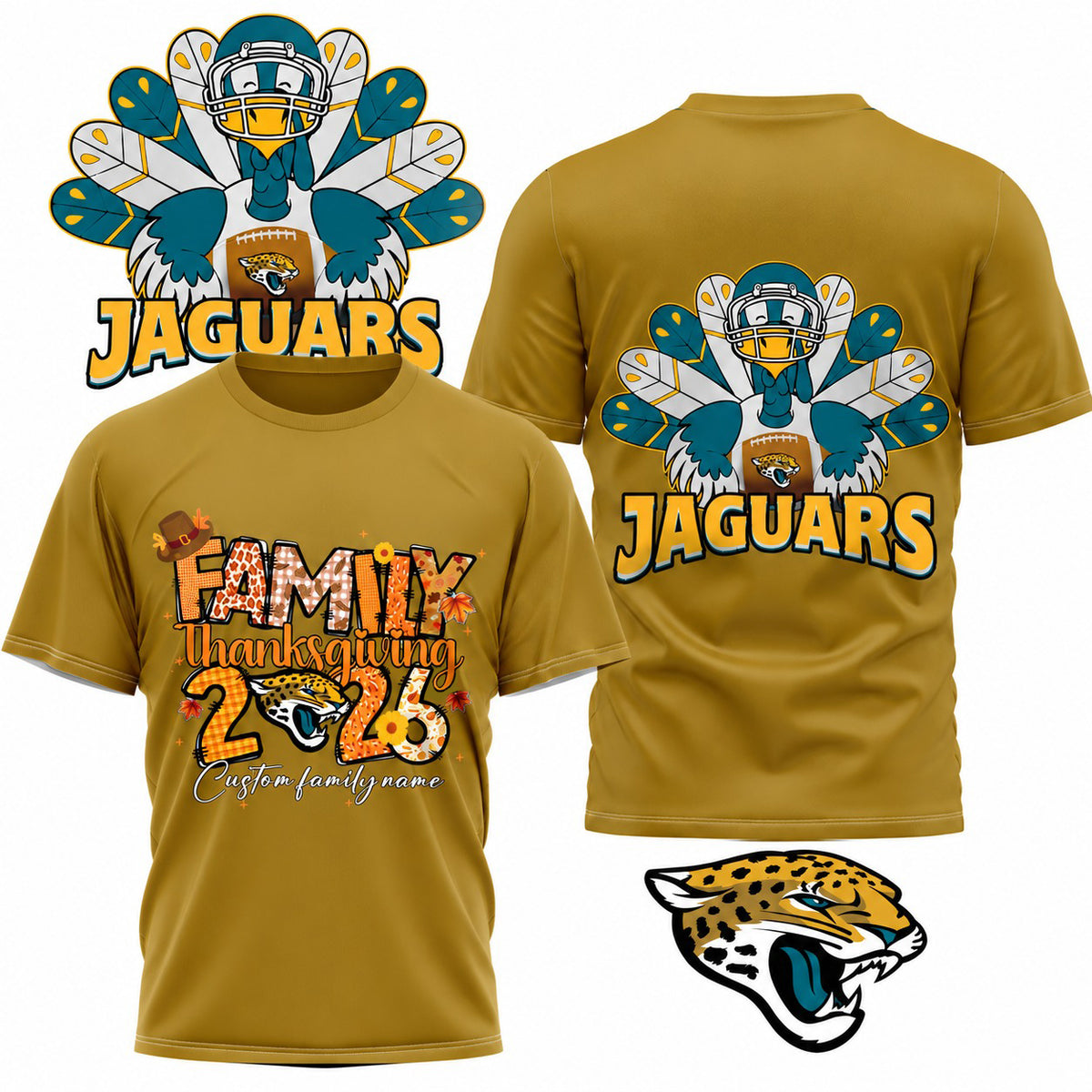 JJ x NFL Thanksgiving 3D Shirt
