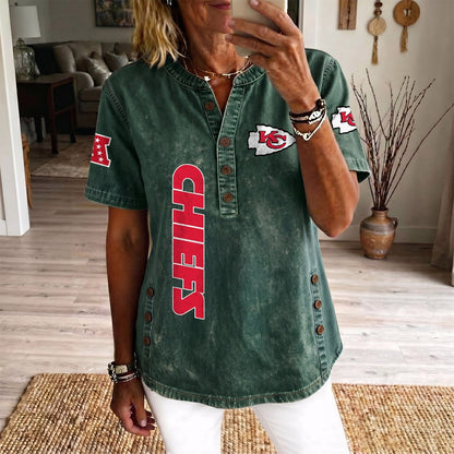 KAN x NFL Women’???s Denim Casual Tops DATND LBN 190526