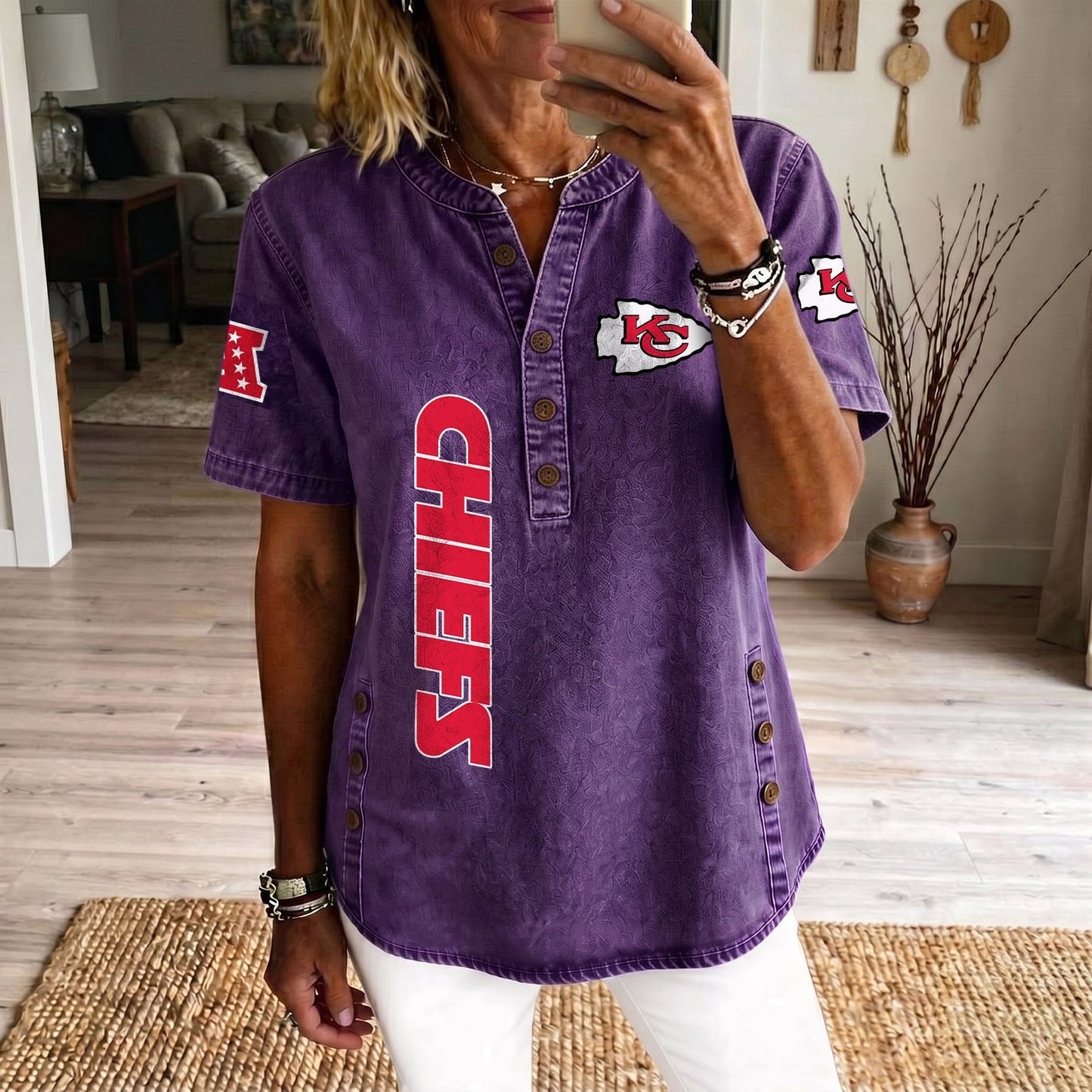 KAN x NFL Women’???s Denim Casual Tops DATND LBN 190526