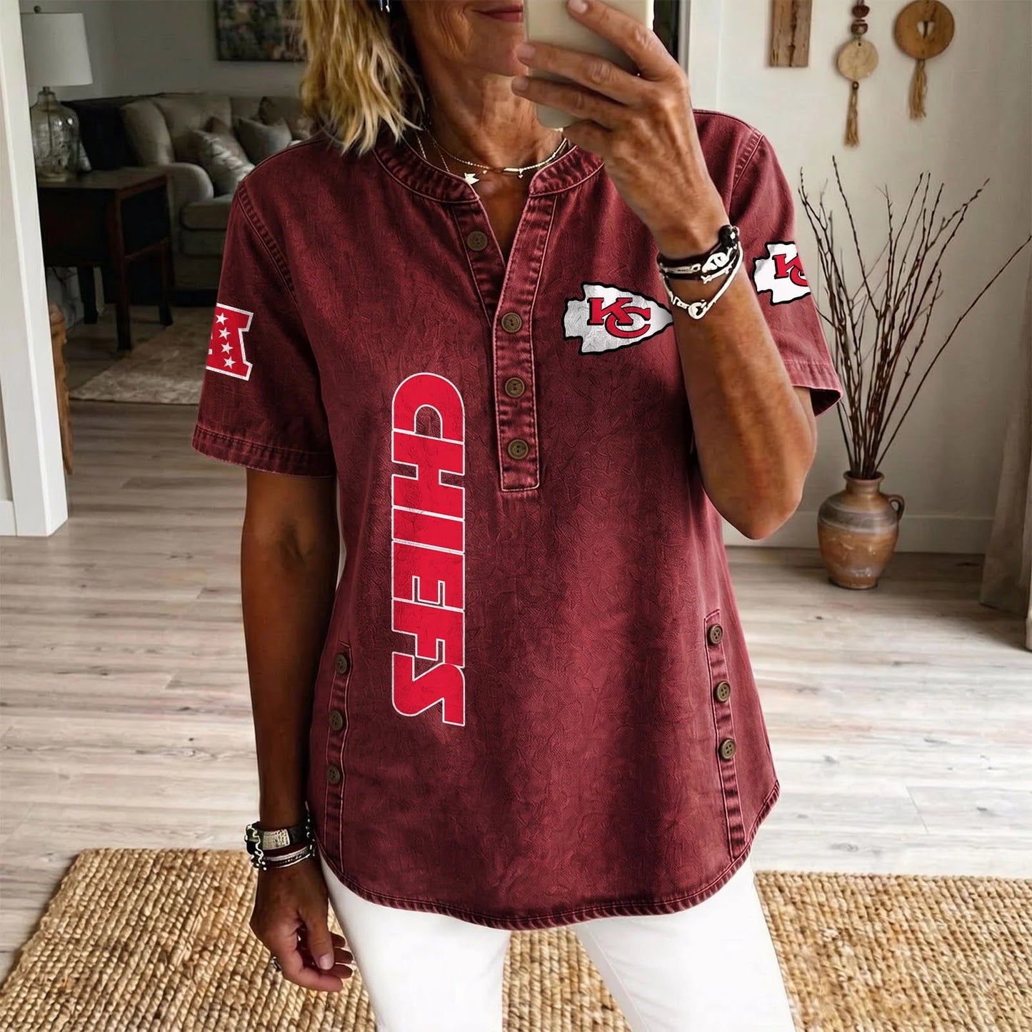 KAN x NFL Women’???s Denim Casual Tops DATND LBN 190526