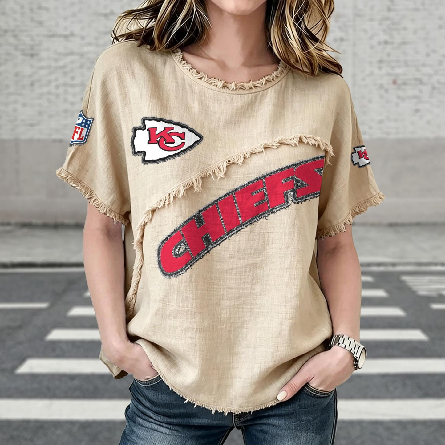 KC x NFL Women’???s Vintage O-Neck 2905 DatND DVT