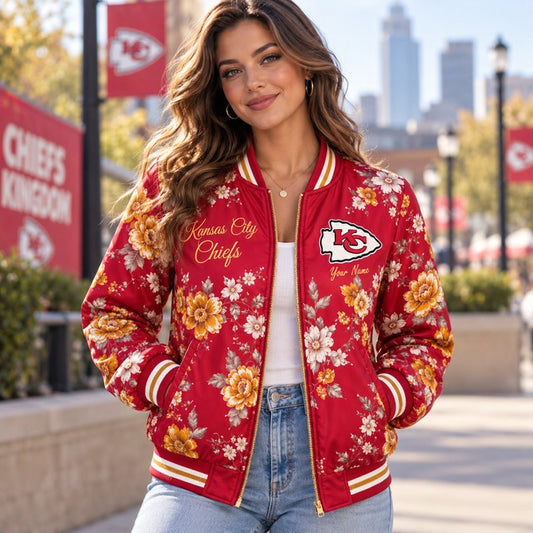 KCC NFL Baseball Jacket Custom Name For Fan