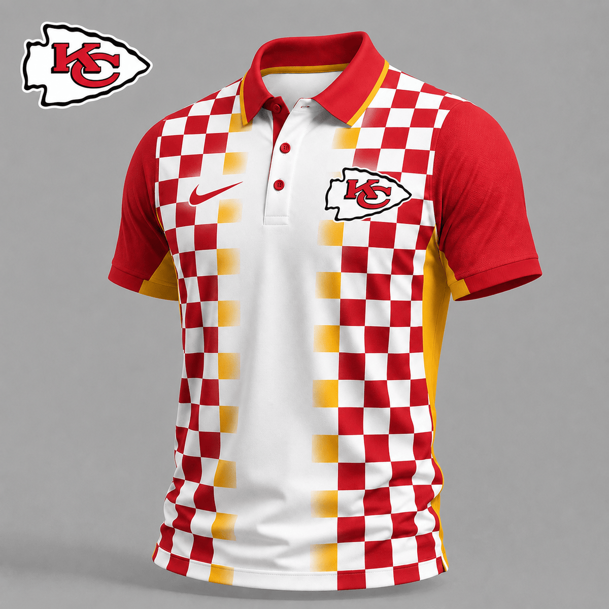 KCC Premium NFL Checkered Fade Polo Shirt