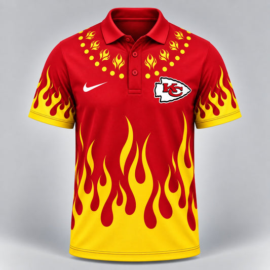 KCC Premium NFL Flame Performance Polo Shirt
