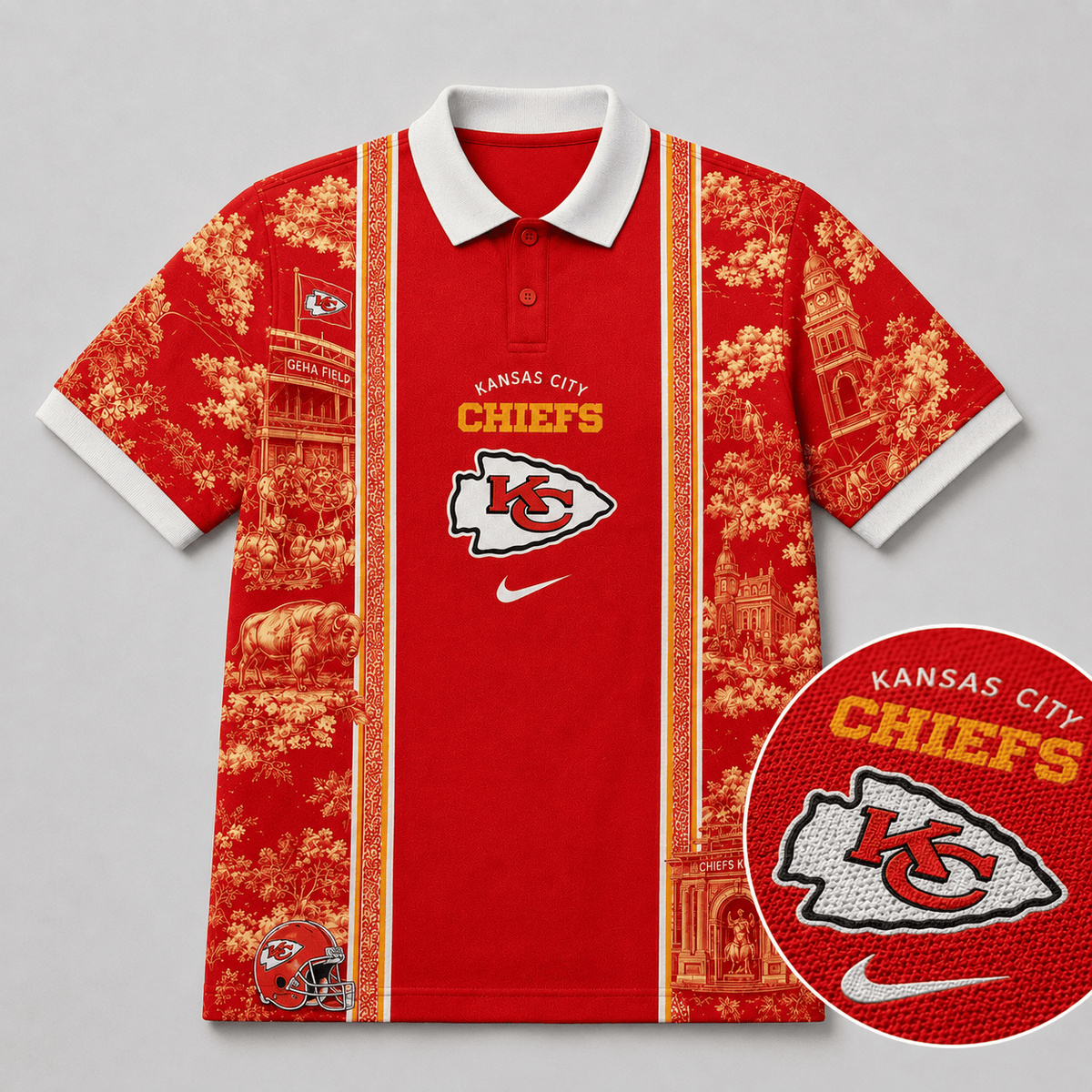 KCC Premium NFL Heritage Cityscape Polo Shirt for Loyal Fans