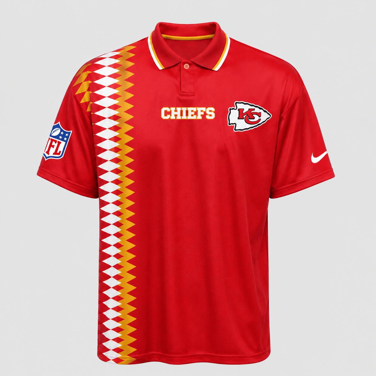 KCC Premium NFL Men’s Sporty Zigzag Stripe Polo Shirt