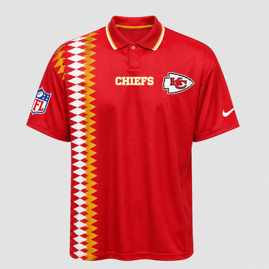KCC Premium NFL Men’s Sporty Zigzag Stripe Polo Shirt