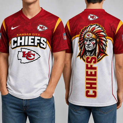 KCC Premium NFL Power Graphic 3D V-neck Shirt