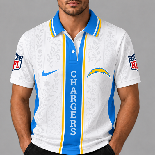 LAC Premium NFL Floral Elegance Men‘s Polo Shirt