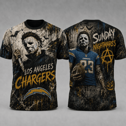 LAC Premium NFL Michael Myers Sunday Nightmares 3D T-Shirt For Horror Football Fans