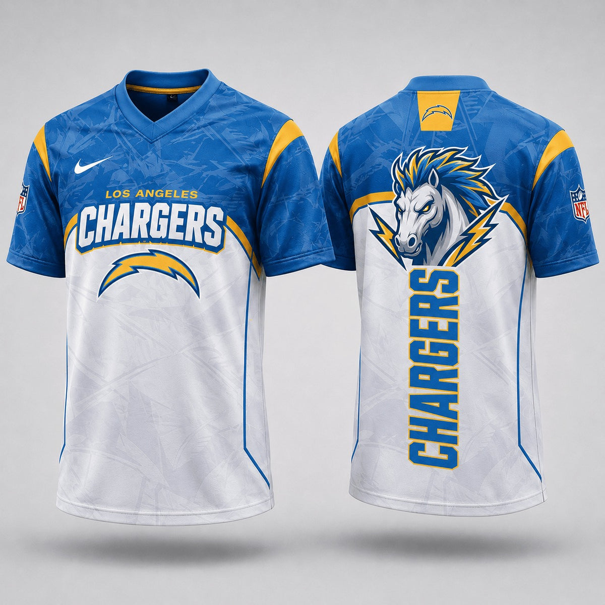 LAC Premium NFL Power Graphic 3D V-neck Shirt