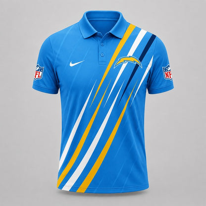 LAC Premium NFL Premium Athletic Stripe Polo Shirt