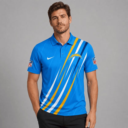 LAC Premium NFL Premium Athletic Stripe Polo Shirt