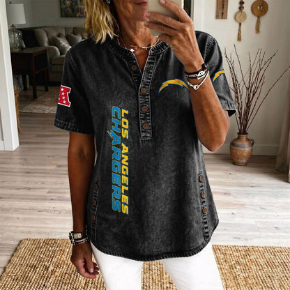 LAC x NFL Women’???s Denim Casual Tops DATND LBN 190526