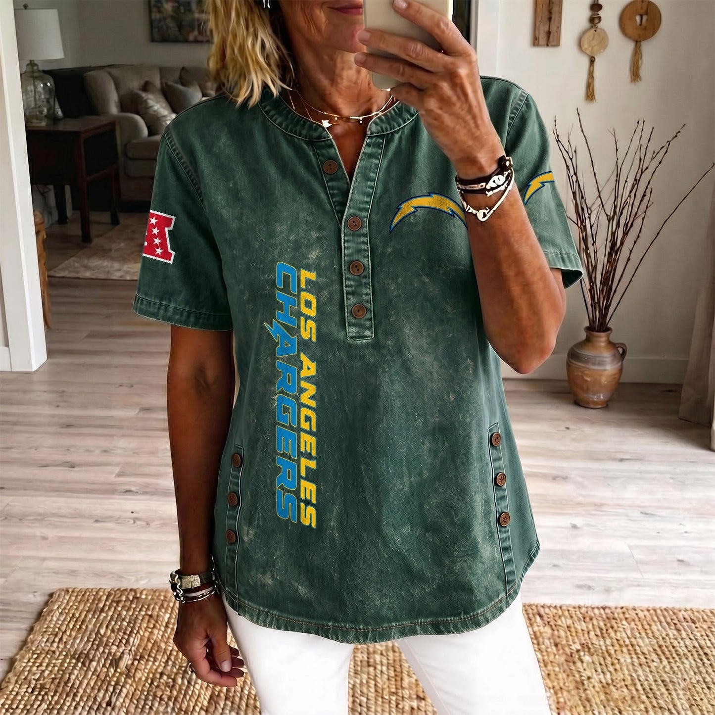 LAC x NFL Women’???s Denim Casual Tops DATND LBN 190526