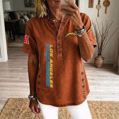 LAC x NFL Women’???s Denim Casual Tops DATND LBN 190526