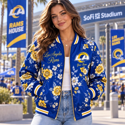 LAR NFL Baseball Jacket Custom Name For Fan