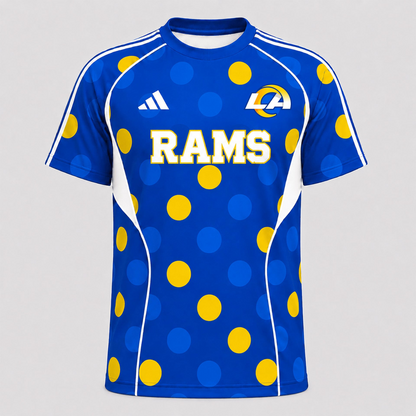 LAR Premium NFL Game Day Polka Dot Sports Jersey Shirt