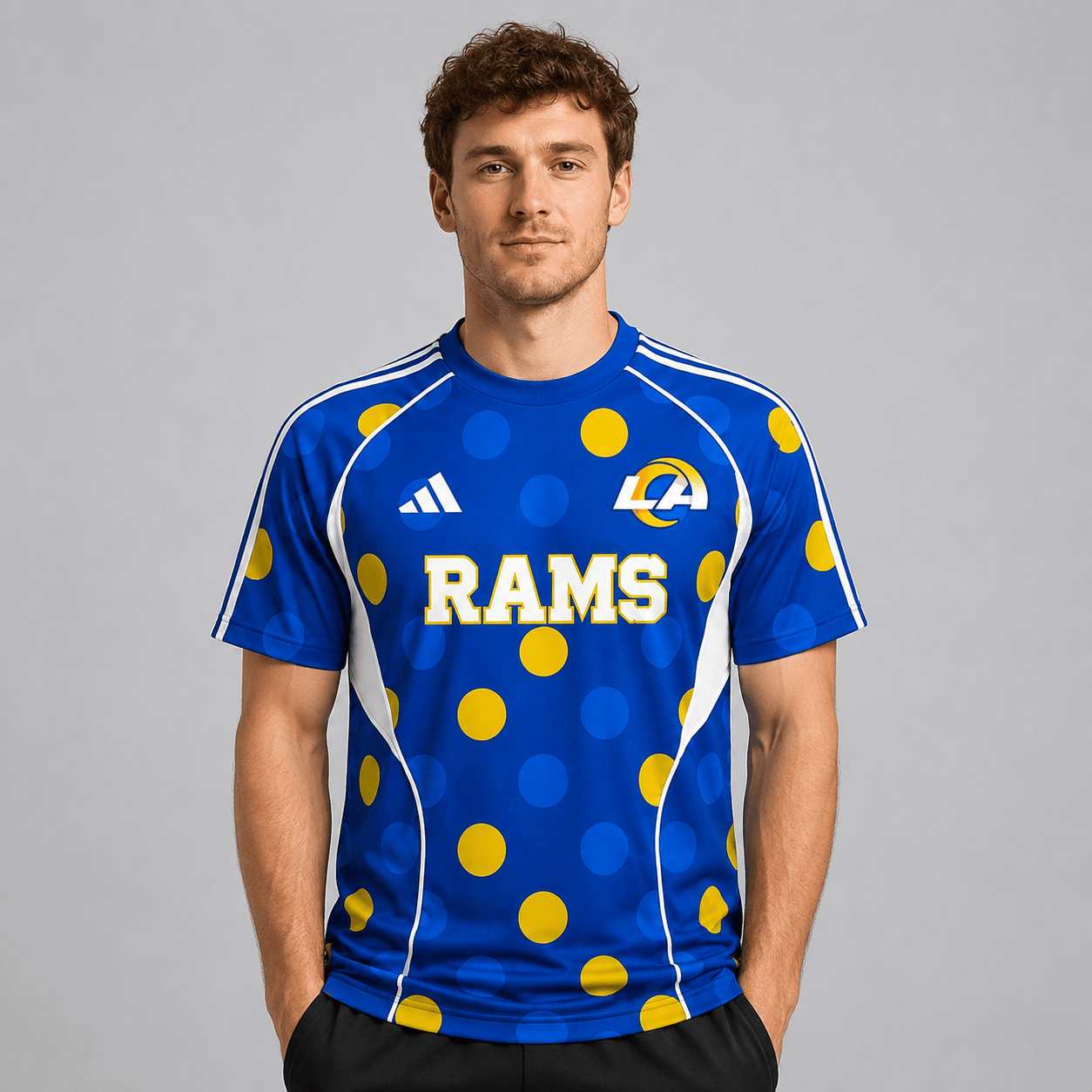 LAR Premium NFL Game Day Polka Dot Sports Jersey Shirt