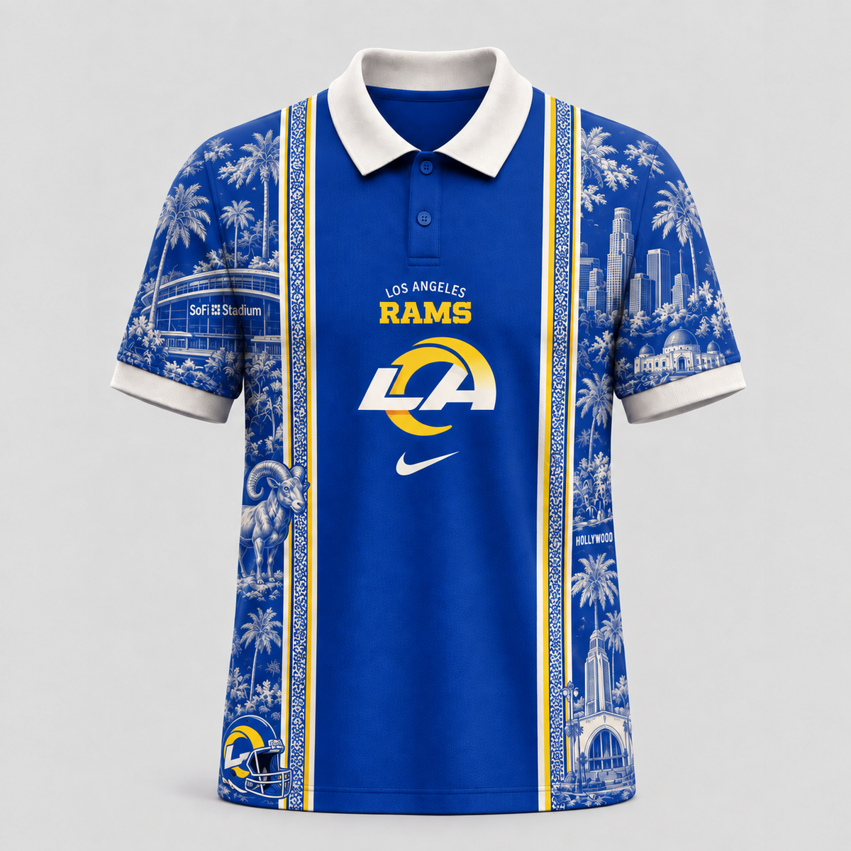 LAR Premium NFL Heritage Cityscape Polo Shirt for Loyal Fans