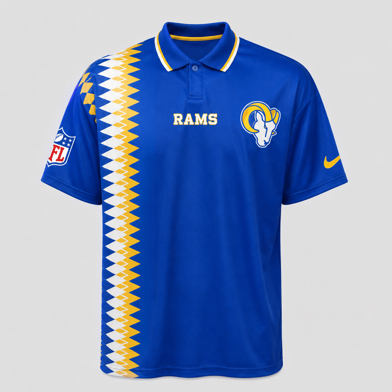 LAR Premium NFL Men’s Sporty Zigzag Stripe Polo Shirt