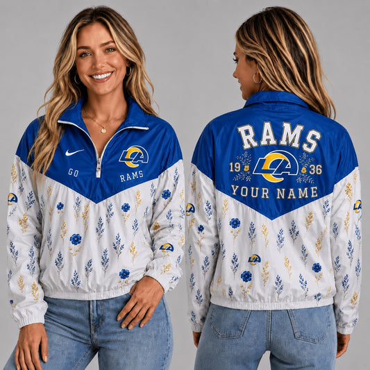LAR x NFL Personalized Women Quarter Zip Jacket